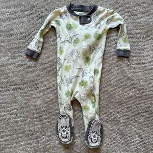 Burt’s Bees Baby Dino Footed Sleeper 3-6 Months Organic Cotton Zip